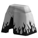 [1.0 R6] KITSUNE Skirt (White w/ Black Flames)