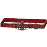 (1.0) Red Cross Diamond Crusted Belt