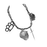 ★ [1.0] Silver grunge leopard dagger waist chain