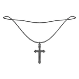 1.0 Silver Pendant Diamond Plated Cross Necklace 