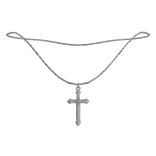 1.0 White Pendant Diamond Plated Cross Necklace 