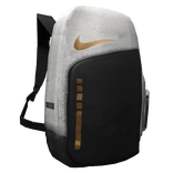 (1.0) White/Gold Elite Sports BookBag