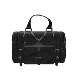 1.0 Black Y2K Distressed Leather Cross Handbag