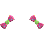 (14) Hot Pink/Lime Green Polka Bows