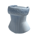 Blue Fur Trim Corset