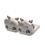 ♡ 1.0 cute pink winter fawn reindeer slippers