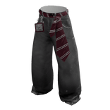 Flared Tie Belt Jeans in Black