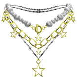 2000's Grunge Pearl Necklace in Gold