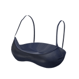 2000s Leather Crop Top in Navy