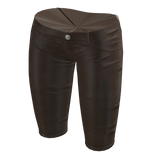 2000s Leather Lowrise Capris in Brown