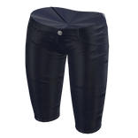 2000s Leather Lowrise Capris in Navy