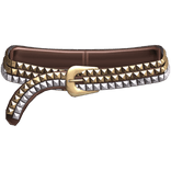 2000s Mc-bling Gold Rhinestone Belt in Brown