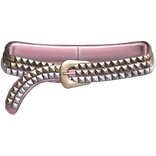 2000s Mc-bling Gold Rhinestone Belt in Pastel Pink