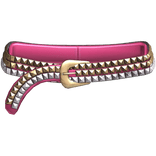 2000s Mc-bling Gold Rhinestone Belt in Pink
