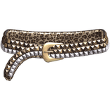 2000s Mc-bling Gold Rhinestone Belt Leopard Print