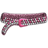 2000s Mc-bling Silver Rhinestone Belt Pink Leopard
