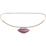 2000s McBling Rhinestone Lip Necklace (RosaGold)