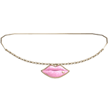 2000s McBling Rhinestone Lip Necklace (RosaGold)
