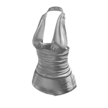2000s One Peice Bathing Suit In Silver