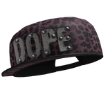 2000s Pink leopard Scene DOPE snapback Tilted