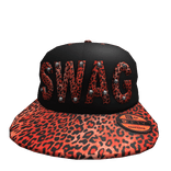 2000s red cheetah print SWAG snapback