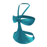 2000s Satin Summer Halter Top | Aqua Blue