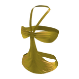 2000s Satin Summer Halter Top | Canary Yellow