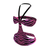 2000s Satin Summer Halter Top | Pink Zebra Print