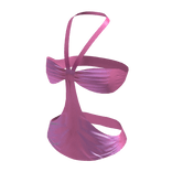 2000s Satin Summer Halter Top | Rose Pink