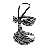 2000s Satin Summer Halter Top | Zebra Print