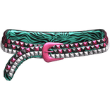 2000s Scene Pink Rhinestone Belt in Teal Zebra