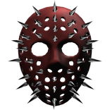 2000s Spiked Halloween Hockey Mask (Red)