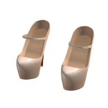 2000s Strap Platform Stiletto Heels in Light Beige