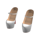 2000s Strap Platform Stiletto Heels in Pearl White