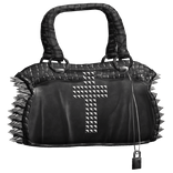 2000s Vintage Y2K Studded Cross Print Bag Black