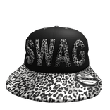 2000s white cheetah print SWAG snapback
