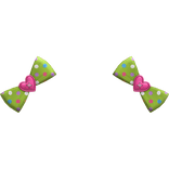 (23) Lime/Hot Pink Polka Bows