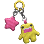 Scene Harajuku Domo Keychain pink yellow 