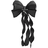 2 Emo Gothic Hair Ribbons Bows Cross Black
