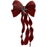 2 Emo Gothic Hair Ribbons Bows Cross Red
