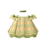 🌼3.0 Beautiful cottage-style flowers plaid dress