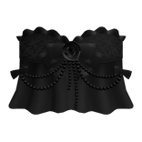 3.0 Black Flowy rose top with pearls