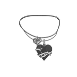 3.0 black heart with thorns stacked girl necklaces