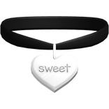 ♡ : (3.0) black "sweet" heart choker