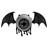 3.0 Black White Bat Eyeball Backpack Cute