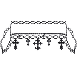 3.0 Black Y2K Crosses Waist Chain