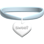 ♡ : (3.0) blue "sweet" heart choker