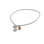 3.0 Brown Bear Letter S Initial Necklace 