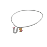 3.0 Brown Bear Letter U Initial Necklace 