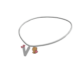 3.0 Brown Bear Letter V Initial Necklace 